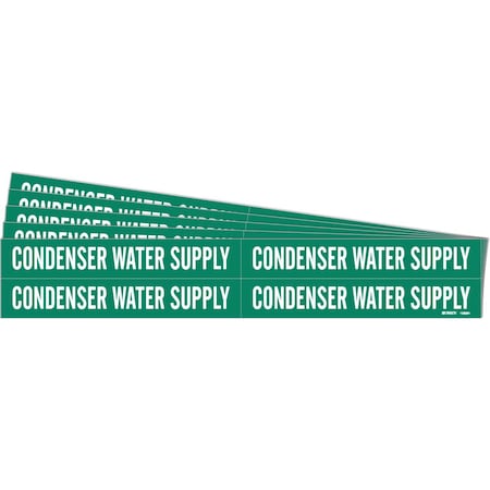 Brady CONDENSER WATER SUPPLY Pipe Marker Style 4 Polyester WT on GN 4 per Card, 5 PK 106081-PK